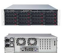SSG-6037R-E1R16L, Серверная платформа Серверная платформа 3U Supermicro SSG-6037R-E1R16L (2 x LGA2011, Intel C602, 16 x DDR3, 16 x 3.5" SAS, SATA, 4xGigabit Ethernet (1000 Мбит/с), 920 W 