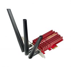 PCE-AC66, ASUS WiFi Adapter PCI-E (PCI-Ex1, Dual-band, WLAN 1.3Gbps, 802.11ac, +LowProfile) 3x ext Antenna
