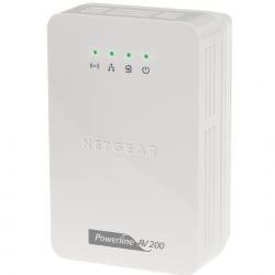 XAVN2001-100PES, NETGEAR Powerline Ethernet adapter 200 Mbps with 1 LAN 10/100 Mbps port and integrated acceess point 802.11n 300 Mbps for wireless extention