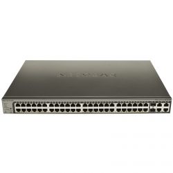 FS752TP-100EUS, NETGEAR Managed Smart-switch with 48FE+2GE+2SFP(Combo) ports (including 44FE PoE and 4FE PoE+ ports), PoE budget up to 384W