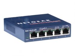 GS105GE, NETGEAR 5-port 10/100/1000 Mbps switch with external power supply and Green features