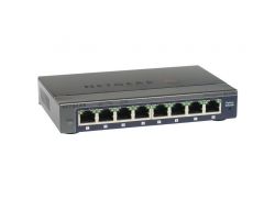 GS108E-100PES, NETGEAR 8-port 10/100/1000 Mbps ProSafe Plus switch with external power supply and Green features, managed via GUI