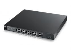 GS1910-24, ZyXEL GS1910-24 Интеллектуальный коммутатор Gigabit Ethernet с 24 разъемами RJ-45 из которых 4 совмещены с SFP-слотами