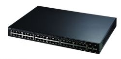 GS2200-48, ZyXEL 48-портовый управляемый коммутатор Gigabit Ethernet с 2 SFP-слотами и 48 разъемами RJ-45 из которых 4 совмещены с SFP-слотами