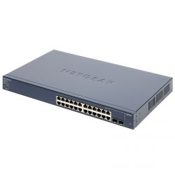 GS724TP-100EUS, NETGEAR Managed Smart-switch with 22GE+2SFP(Combo) ports (including 24GE PoE ports), PoE budget up to 192W