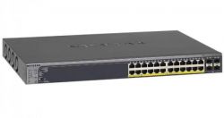GS724TPS-100EUS, NETGEAR Managed Smart-switch with 20GE+4SFP(Combo)+2xHDMI(5G for stacking) ports (including 20GE PoE and 4GE PoE+ ports), stackable, PoE budget up to 192W