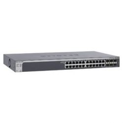 GS728TPSB-100EUS, NETGEAR Управляемый гигабитный Smart-коммутатор на 22GE+2SFP(Combo)+2SFP порта (из них 16GE портов с PoE и 8 с PoE+) с поддержкой статической маршрутизации и IPv6, стекируемый (кабель AGC761 в комплекте), PoE