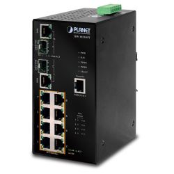 ISW-1022MPT,IP30  SNMP POE 8-Port/TP + 2-Port Gigabit Combo Industrial Ethernet Switch (-40 to 75 C)