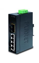 ISW-511S15,IP30 Slim Type 4-Port Industrial Ethernet Switch + 1-Port 100Base-FX(15KM) (-10 - 60 C)