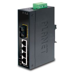 ISW-511T,IP30 Slim Type 4-Port Industrial Ethernet Switch + 1-Port 100Base-FX(SC) (-40 - 75 C)