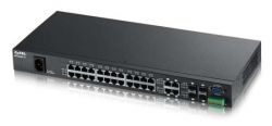 MES3500-24, ZyXEL 24-портовый управляемый коммутатор L2+ Metro Fast Ethernet с 4 портами Gigabit Ethernet совмещенными с SFP-слотами