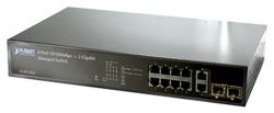 SGSD-1022,2-Port Gigabit + 8-Port 10/100 Ethernet L2/L4 Switch (Advanced WEB/SNMP), Stackable