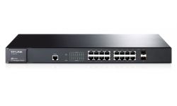 TL-SG3216, TP-Link TL-SG3216 16-port Pure-Gigabit L2 Managed Switch, 16 10/100/1000Mbps RJ45 ports including 2 combo SFP  slots, Port/Tag/MAC/Voice/Protocol-based VLAN, GVRP, STP/RSTP/MSTP, IGMP V1/V2/V3 Snoopin