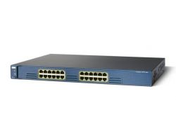 WS-C2970G-24T=, Коммутатор Cisco WS-C2970G-24T= Catalyst 2970 24 порта Ethernet 10/100/1000 пропускная способность 24 Гбит/с объем flash памяти 16 Мб