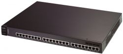 XGS-4526, ZyXEL 24-портовый коммутатор L3+ Gigabit Ethernet с 24 разъемами RJ-45 из которых 4 совмещены с SFP-слотами и слотом расширения 10G