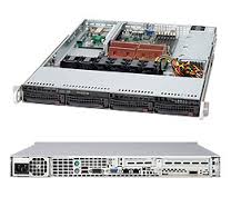 SYS-6015C-UB, Серверная платформа Supermicro SYS-6015C-UB; 1U RM, Dual Xeon QC, Max 48GB DDR2, 4x3.5"SAS SATA HS, DVD-ROM, 560W PS, Black 