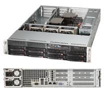 SYS-6027B-URF, Серверная платформа SuperMicro 2U LGA1356, C602, UIO, SVGA, SATA RAID, 8xHS SAS/SATA, 2xGbLAN, 12DDRIII 740W HS 