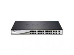 DES-1210-28P/A1A, D-Link 24-ports UTP PoE 10/100Mbps + 2-ports 10/100/1000Base-T + 2-ports Combo 10/100/1000BASE-T/SFP, WEB Smart III Switch, 19"