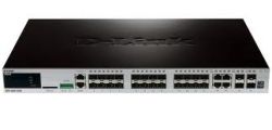DGS-3620-28SC/A1AEI, D-Link 24-ports SFP+ 4 Combo ports 10/100/1000Base-T/SFP, L3 Stackable Management Switch  19"