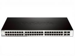 DGS-1210-52/B1A, D-Link DGS-1210-52, Gigabit Smart Switch with 48 10/100/1000Base-T ports and 4 Gigabit MiniGBIC (SFP) ports
