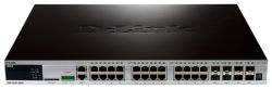 DGS-3420-28TC/A2A, D-Link 24-ports 10/100/1000Base-T L2+ Stackable Management Switch with 4 Combo ports 10/100/1000Base-T/SFP and 4-ports SFP+
