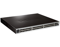 DGS-3620-52P/A1AEI, D-Link 48-ports PoE 10/100/1000Base-T L3 Stackable Management Switch with 4-ports SFP+