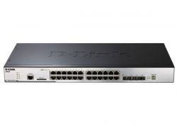 DGS-3120-24TC/A2AEI, D-Link 24-Port Managed L2+ Gigabit Switch, physical stacking