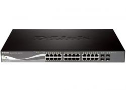 DGS-1500-28P/A1A, D-Link DGS-1500-28P, WEB SmartPro Switch with 24 ports 10/100/1000Mbps with PoE(802.3af) and 4 ports 100/1000 SFP