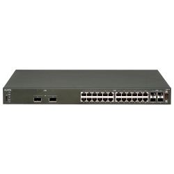 AL4500B06-E6, Nortel Ethernet Routing Switch 4526GTX with 24 10/100/1000 BaseTX ports and 4 shared SFP ports plus 2 10Gig XFP slots, HiStack ports and RPS slot. Inc. Base Software License & 46cm stack cable. [RoHS complia