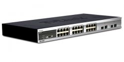 DES-3526/A, D-Link 24-port UTP 10/100Mbps + 2 combo 1000BASE-T/SFP, L2 Single IP Management Switch, 19"