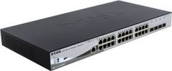 DGS-1210-28P/ME, Коммутатор D-Link DGS-1210-28P/ME 2 уровня с 24 портами 10/100/1000Base-T с поддержкой PoE и 4 портами 1000Base-X SFP