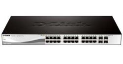 DGS-1210-28/B1A, D-Link DGS-1210-28, Gigabit Smart Switch with 24 10/100/1000Base-T ports and 4 Gigabit MiniGBIC (SFP) ports