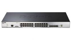 DGS-3120-24PC/*RI, Коммутатор D-Link DGS-3120-24PC/*RI уровня 3 с 20 портами 10/100/1000Base-T, 4 комбо-портами 100/1000Base-T/SFP (24 порта с поддержкой PoE), 2 портами 10GBase-CX4 и программным обеспечением Routed Image (RI)