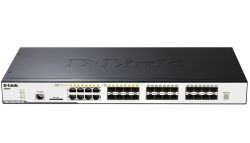 DGS-3120-24SC/B1, D-Link 24-Port Managed L3 Gigabit Switch 16 SFP ports, 8 Combo 1000BASE-T/SFP, SNMP v.1,2,3, RMON , Telnet, Web-based Management, SD Ca