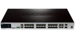DGS-3420-26SC/A2A, D-Link 24-ports SFP L2+ Stackable Management Switch with 4 Combo ports 10/100/1000Base-T/SFP and 2-ports SFP+