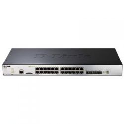 DGS-3120-24TC/EEI, D-Link DGS-3120-24TC, Managed L2+ Gigabit Switch, 20x10/100/1000BASE-T, 4xCombo 1000BASE-T/SFP, 2x10G CX4 for stacking, physical stacking