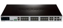 DGS-3420-28SC/A2A, D-Link 24-ports SFP with 4 Combo ports 10/100/1000Base-T/SFP and 4-ports SFP+  L2+ Stackable Management Switch, 19”