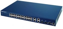 ES-3124, ZyXEL 24-портовый управляемый коммутатор L2+ Fast Ethernet с 4 портами Gigabit Ethernet из которых 2 совмещены с SFP-слотами