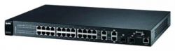 ES-4124, 24-портовый коммутатор L3+ Fast Ethernet с 4 портами Gigabit Ethernet из которых 2 совмещены с SFP-слотами