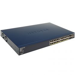FS728TP-100EUS, NETGEAR Managed Smart-switch with 24FE+2GE+2SFP(Combo) ports (including 24FE PoE ports), PoE budget up to 192W
