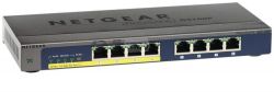 GS108P-100EUS, NETGEAR 8-port 10/100/1000 Mbps (including 4 PoE ports) switch with external power supply and Green features, PoE budget up to 50W