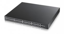 GS1910-48HP, ZyXELИнтеллектуальный High Power PoE-коммутатор Gigabit Ethernet с 48 разъемами RJ-45 и 4 SFP-слотами