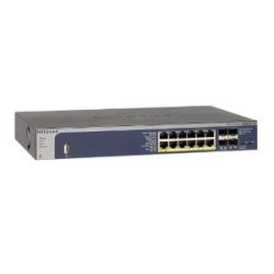 GSM5212P-100NES, NETGEAR Managed L2 switch with CLI and 8GE+4SFP(Combo) ports (12 PoE+ ports, including 2 PoE+ PD ports for switch power supply) with static routing and MVR, PoE budget up to 125W
