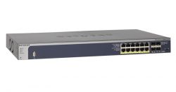 GSM7212P-100NES, NETGEAR Managed L2 switch with CLI and 8GE+4SFP(Combo) ports (12 PoE+ ports) with static routing and MVR, PoE budget up to 380W