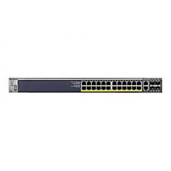 GSM7226LP-100NES, NETGEAR Managed L2 switch with CLI and 20GE+4 SFP Combo ports+2 allocated GE (including 24 PoE) with static routing,MVR, PoE,RPS support budget up to 192W (up to 380W via EPS)