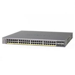 GSM7252S-100NES, NETGEAR Managed L2 switch with CLI(RS232/MiniUSB), 44GE+4SFP(Combo) +2xSFP+/10G RJ45 Combo ports and 2 slots for 10GE modules, stackable, with optional L3 feature set update