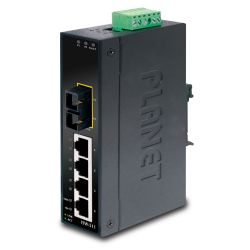 ISW-511,IP30 Slim Type 4-Port Industrial Ethernet Switch + 1-Port 100Base-FX(SC) (-10 - 60 C)