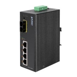 ISW-514PS15,IP30 4-Port/TP+1-Port Fiber(SC-15KM) Web/Smart POE Industrial Fast Ethernet Switch (-10to60 C)