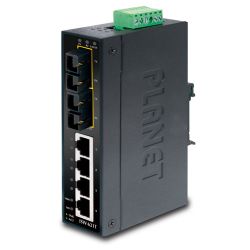 ISW-621T,IP30 Slim Type 4-Port Industrial Ethernet Switch + 2-Port 100Base-FX(SC) (-40 - 75 C)