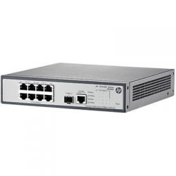 JG348A, Коммутатор HP JG348A 1910-8G Switch (8x10/100/1000 RJ-45 + 1xSFP Web SNMP L3 static single IP management up to 32 units 19')